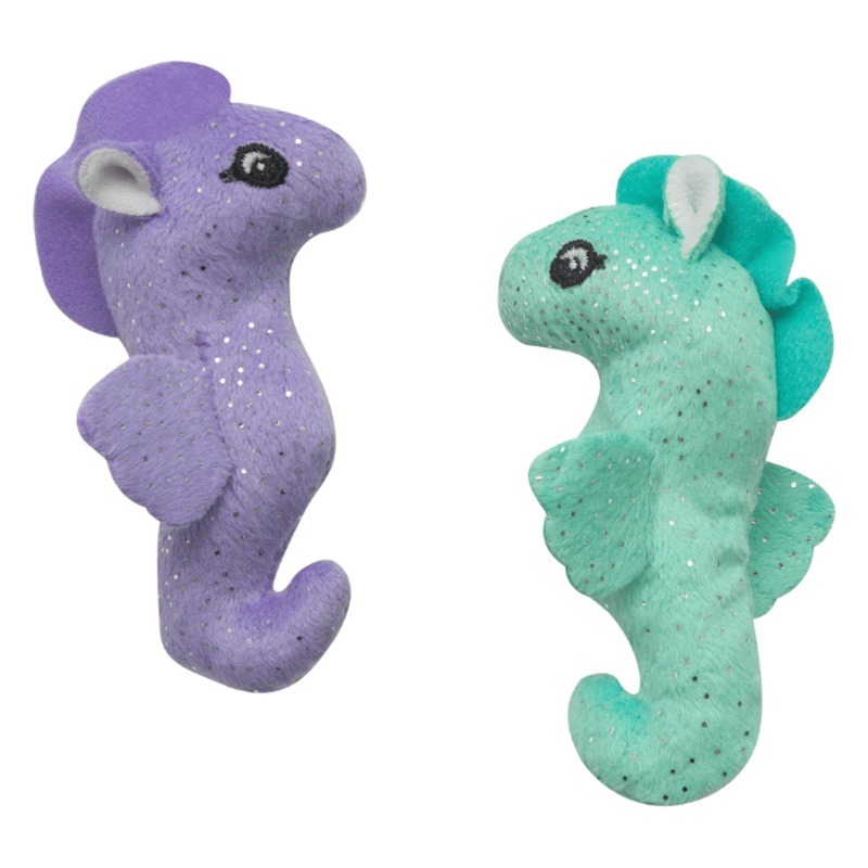Snugarooz Jouet Pour Chat Avec Herbe  Chat, Hippocampes pqt De 2 - 4"