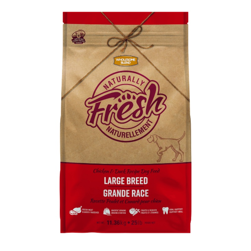 Trouw Nutrition Naturellement Fresh Nourriture Pour Chien De Grande Race, Poulet/canard 11,36 Kg