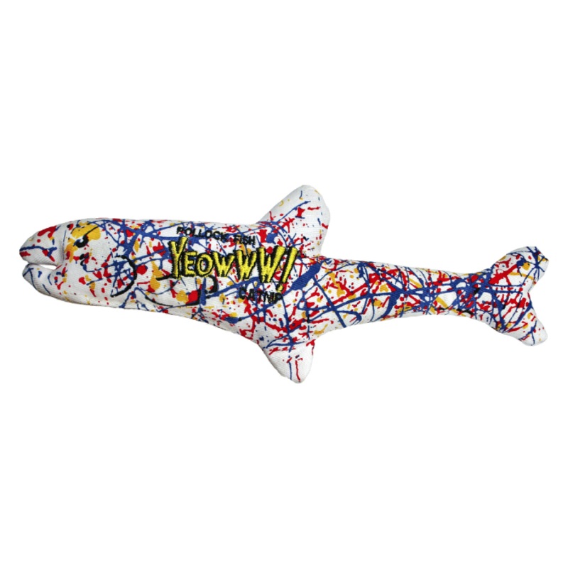 Jouet D'herbe  Chat - Poisson 11" Multicolores