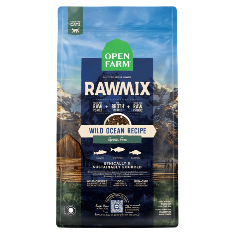Open Farm RawMix Recette des ocans sauvages, nourriture sche pour chats, sans grains