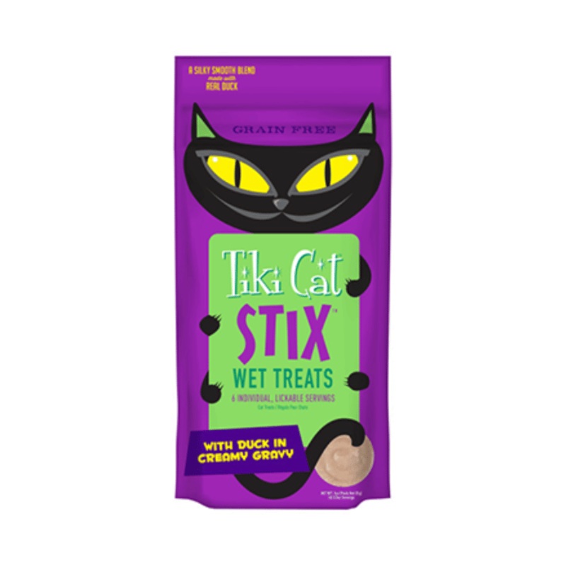 Tiki Stix Gteries crmeuse pour chats au canard - 6 sachets