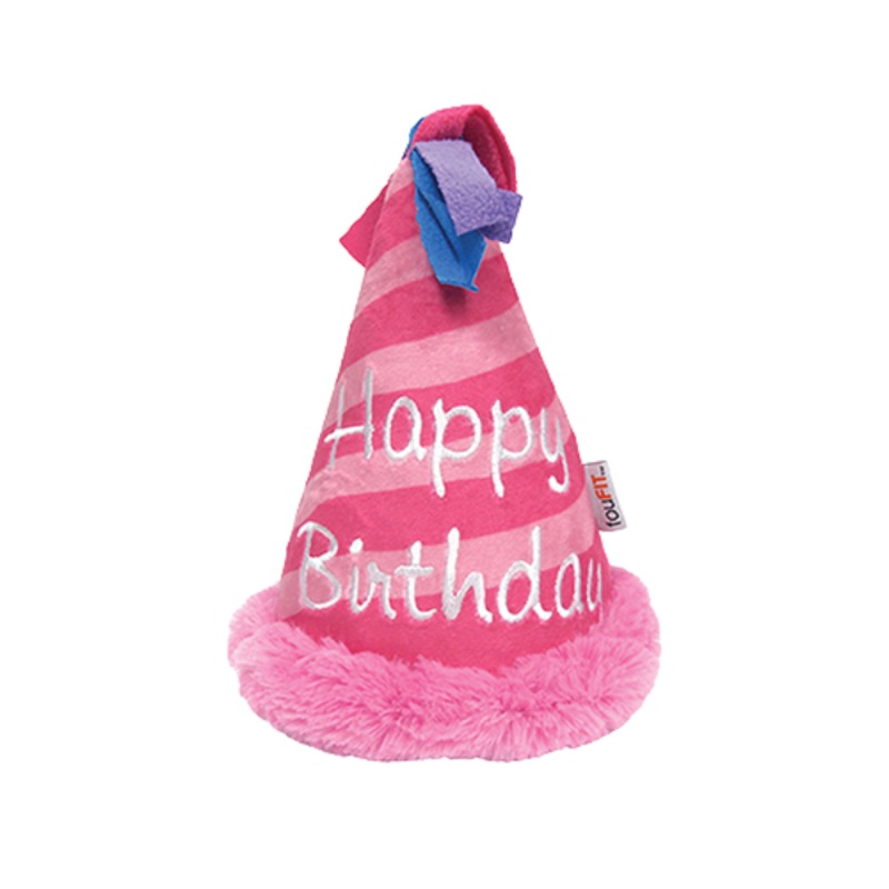 Chapeau d'anniversaire en peluche 6'' Rose
