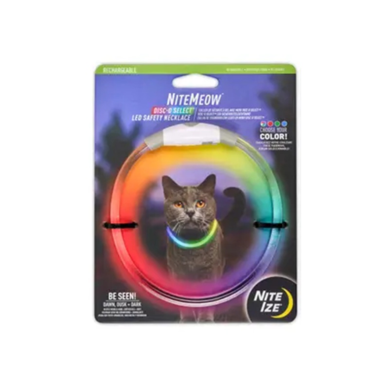 Nite Ize NiteMeow Collier de Scurit LED Rechargeable  Taille rglable de 9,5"  14,8" (24 cm  37,5 cm)