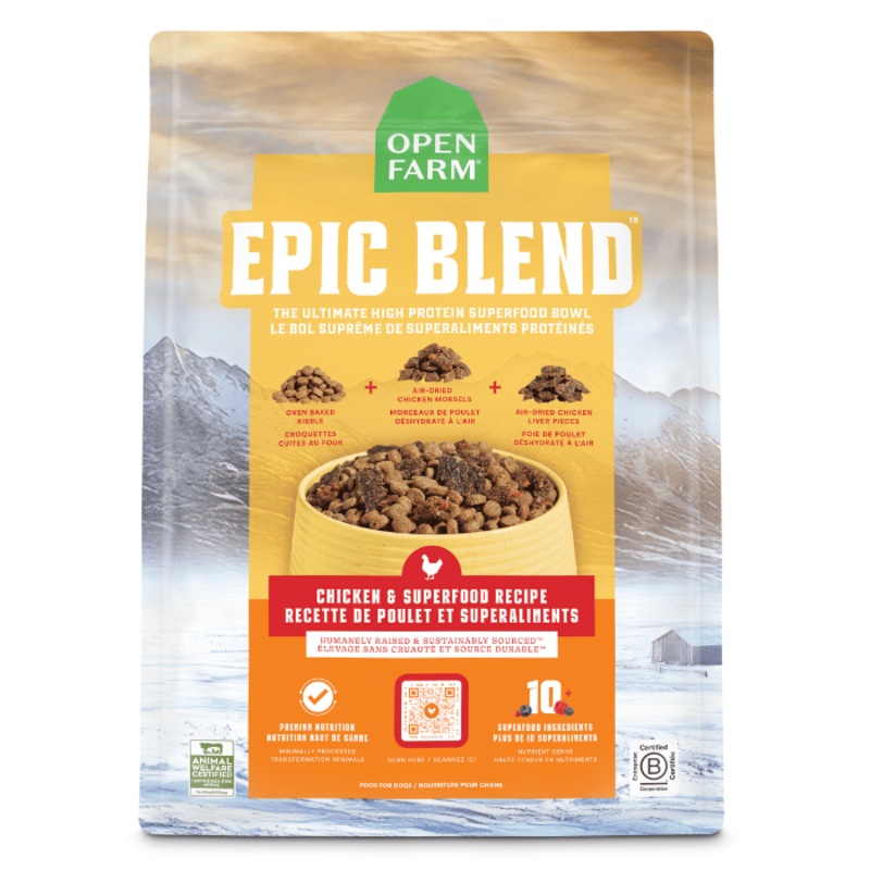 Nourriture pour chiens - Open Farm Epic Blend - Recette de poulet et superaliments