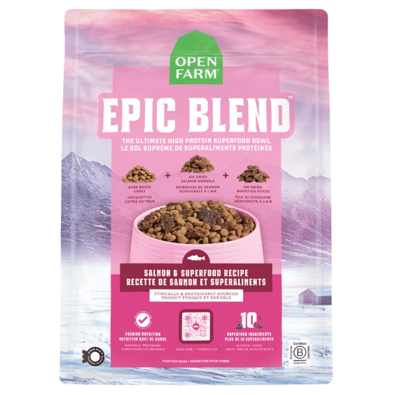 Nourriture pour chiens - Open Farm Epic Blend -  Recette de saumon et superaliments