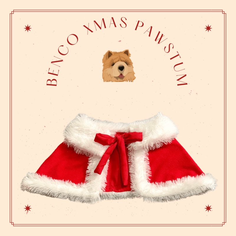 Furry Santa Cape Bib For Pets