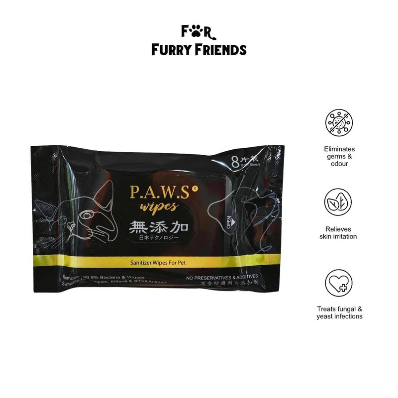 Pets Activated Water Sanitizer (P.A.W.S) Wipes For Pet