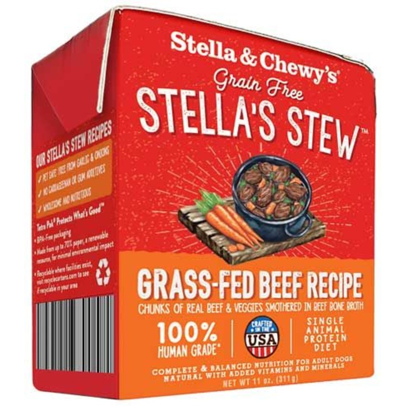 Stella Grain Free Grass Fed Beef Recipe With Real Beef & Veggies Smothered - 11 0z