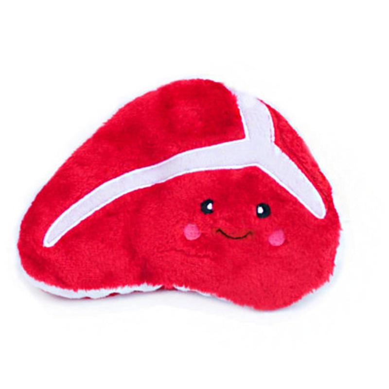 ZippyPaws NomNomz - Steak Squeaky Plush Dog Toy