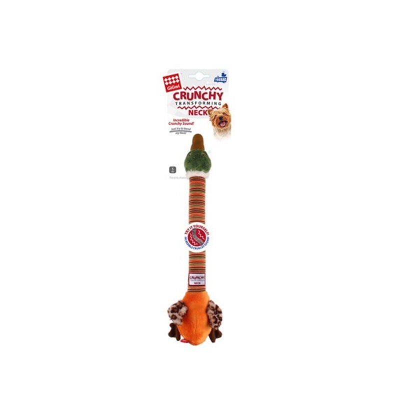 Crunchy Duck Neck Plush Friendz With Bone & Squeaker Dog Toy