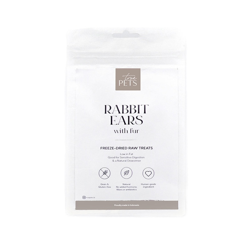 Rabbit Ears With Fur Freeze-Dried Raw Dogs Treats