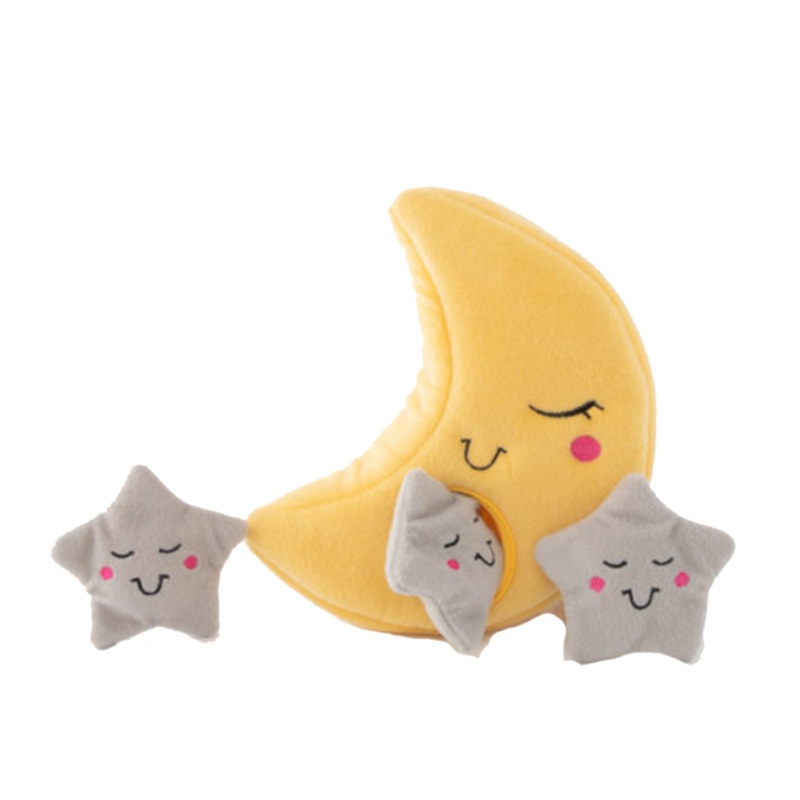 ZippyPaws Zippy Burrow - Moon and Stars Dog Toy