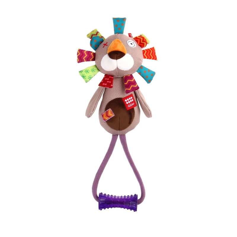 GiGwi Plush Friendz Dog Toy - Lion (with TPR Johnny Stick)