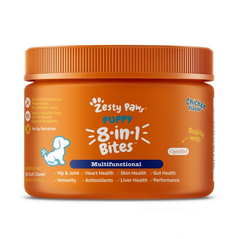 Multivitamin 8 in 1 Bites Chicken Flavor Soft Chew For Puppy - Jar