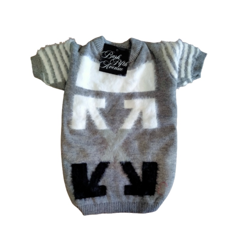 Off Whoof Grey Pet Dog Sweater