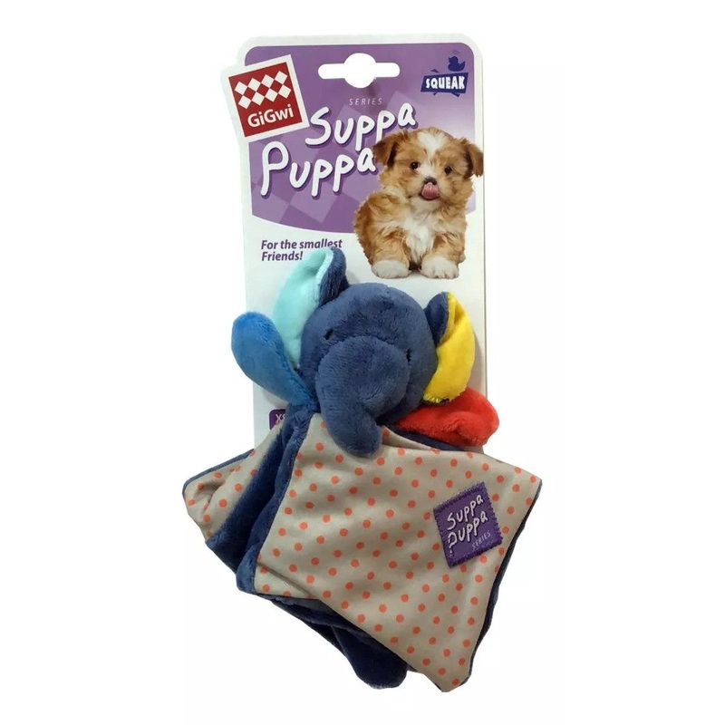 Suppa Puppa Elephant With Squeaker & Crinckle Paper Small Dog Toys