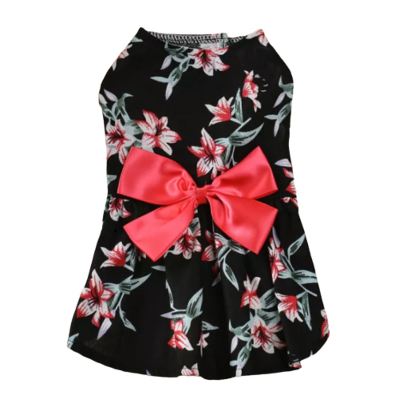 Black Flower Dog Cat Apparel