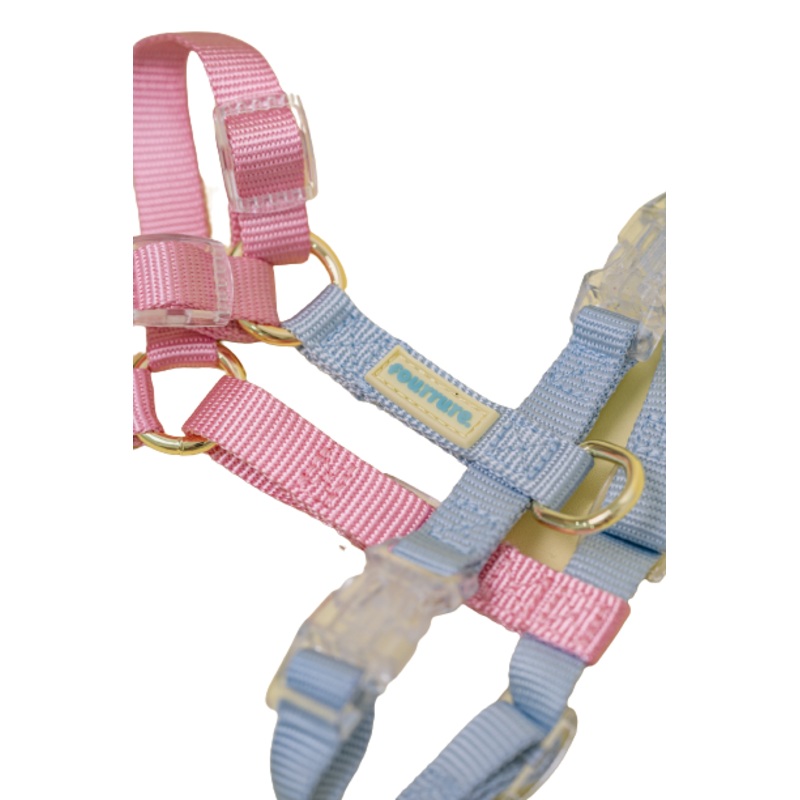 Fourrure Pink Blue Harness For Pets
