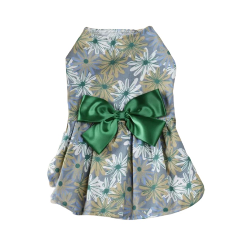 Light Grey Flower Dog Cat Apparel