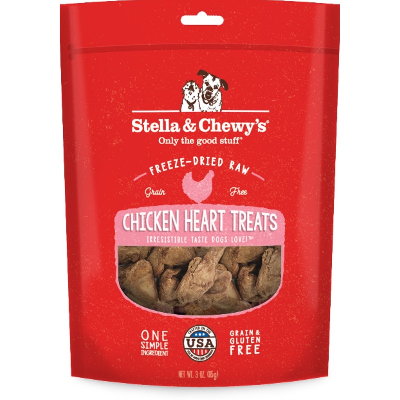 Single Ingredients Chicken Hearts Freeze-Dried Raw Dog Treats