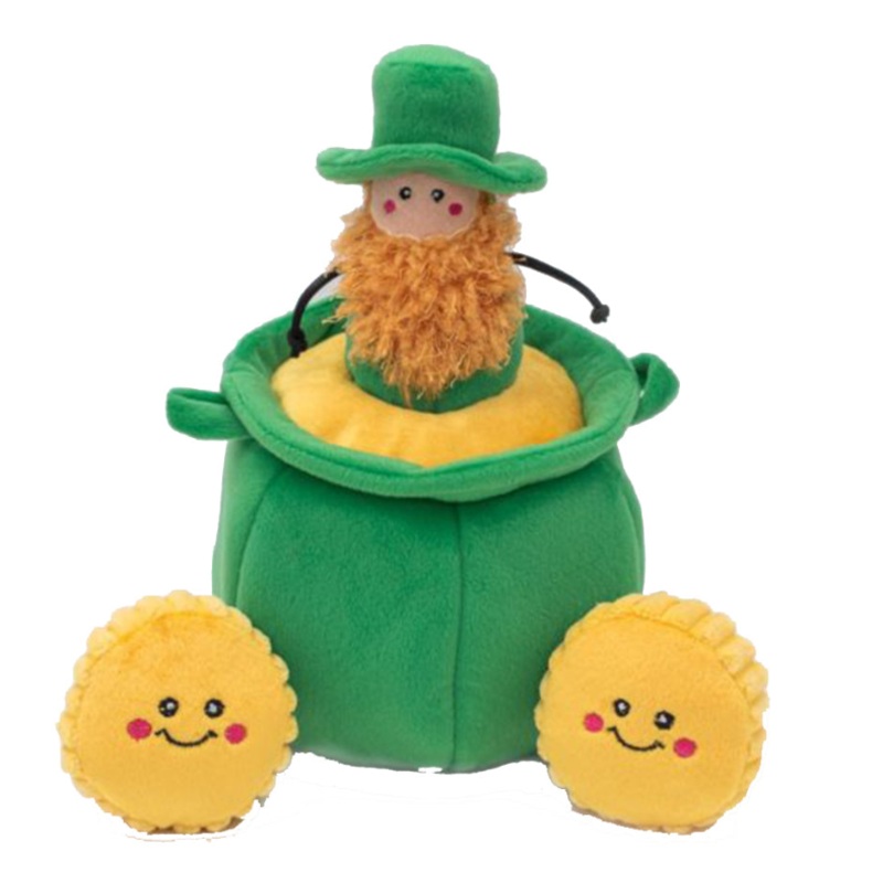 ZippyPaws St. Patrick's Burrow - Pot of Gold Dog Toy