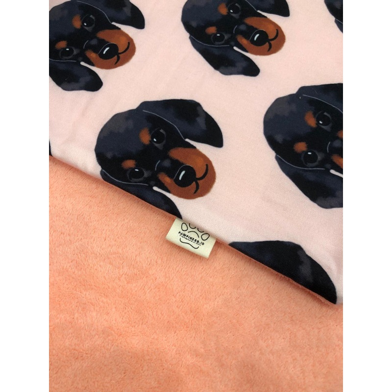 Daschund Microfiber Pet Towel - S - Pink