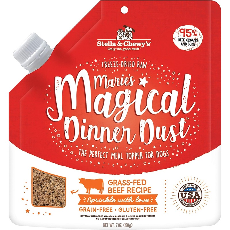 Marie's Magical Dinner Dust Cage-Free Beef Freeze Dried Raw Topper for Dogs