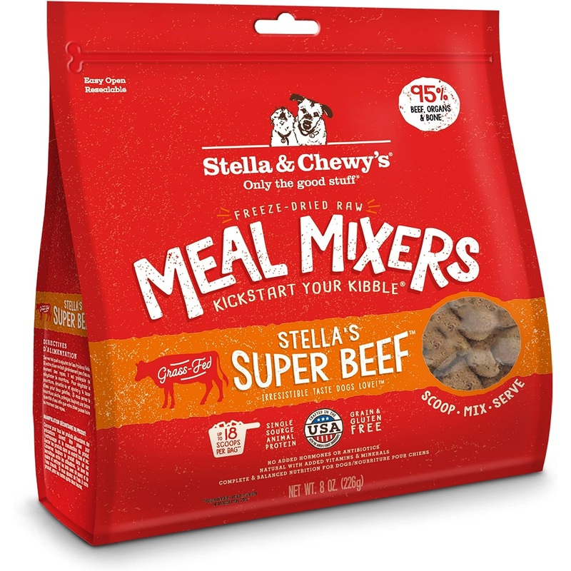 Stella Meal Mixers Grass Fed Beef Recipe Freeze-Dried Raw Dog Food - 8 oz