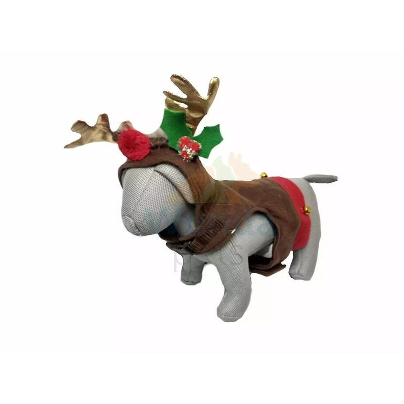Brown Reindeer Harness Dog Coat