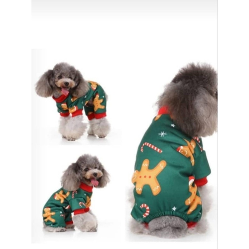 Christmas Jumpsuit For Pets - Gingerman Motif