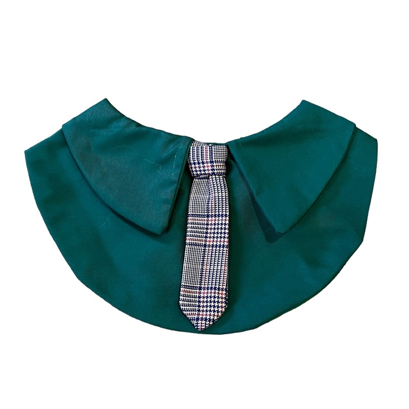 Green Shirt Brown Tie Bib For Pets