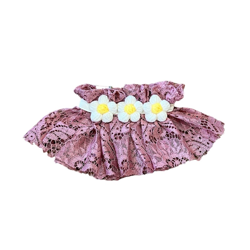 Lace Pink Bib For Pets