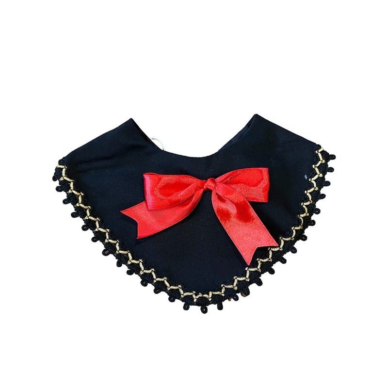 Red Ribbon Black Bandana For Pets