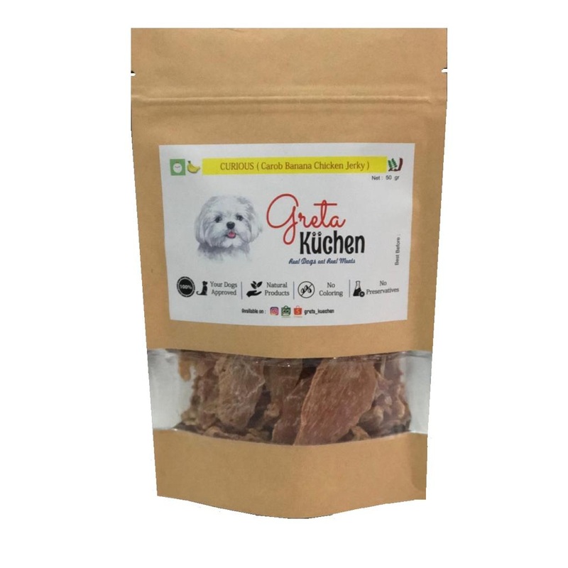 Curious Carob Banana Chicken Jerky Dog Treats