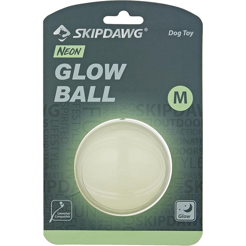 Skipdawg Neon Glow Ball Dog Toy Medium