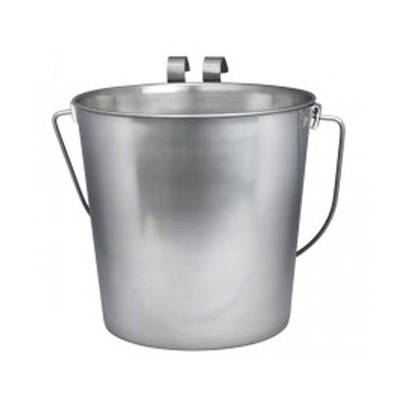 Indipets Heavy Duty Flat Sided Pails Hooks Contoured Handles Comfortable Lifting 4 Quart for Pets