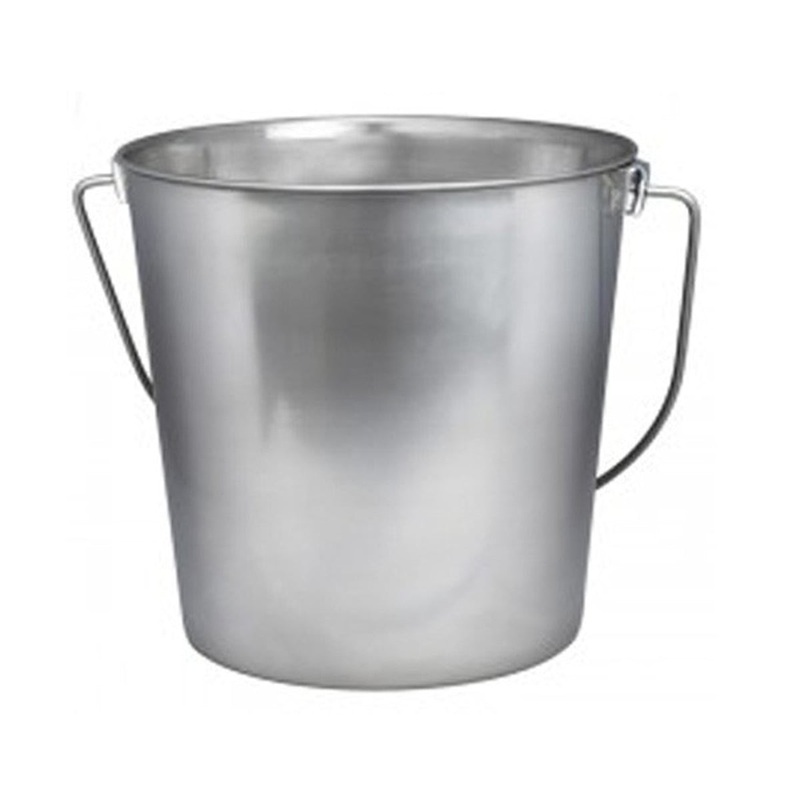 Indipets Heavy Duty Stainless Steel Pails Contoured Handles Comfortable Lifting 2 Quart