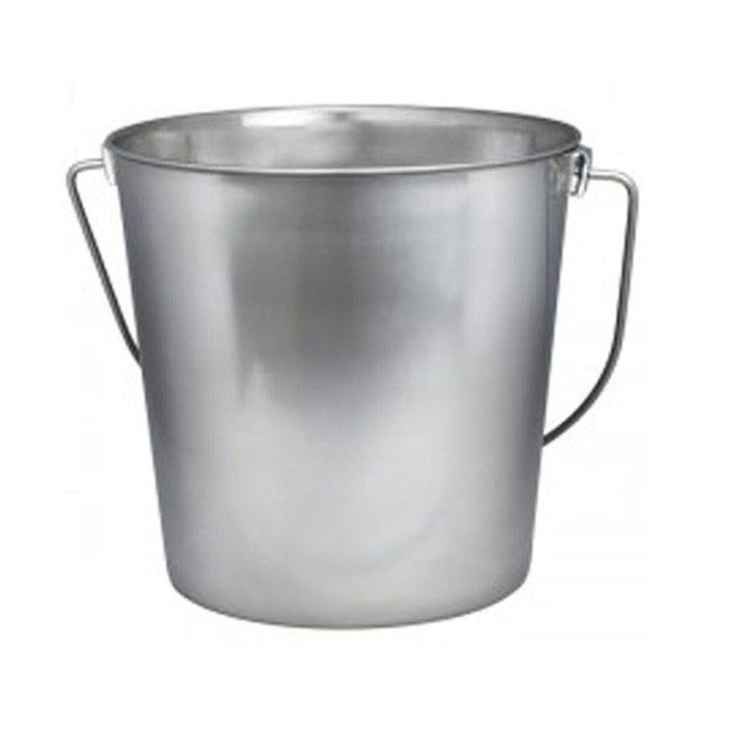 Indipets Heavy Duty Stainless Steel Pails Contoured Handles Comfortable Lifting 4 Quart
