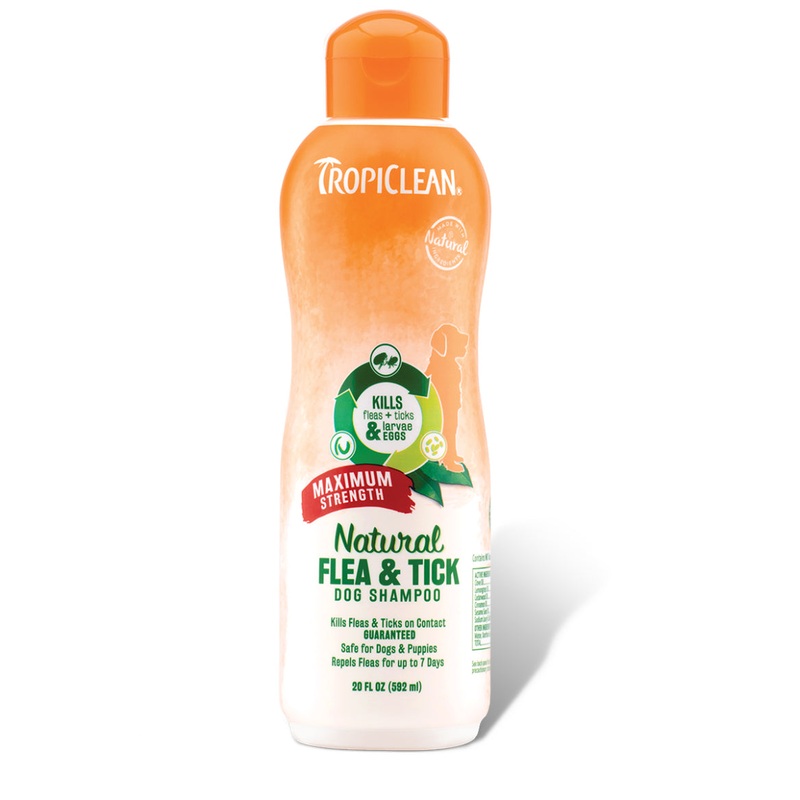 Tropiclean Natural Flea & Tick Shampoo, Maximum Strength 20oz