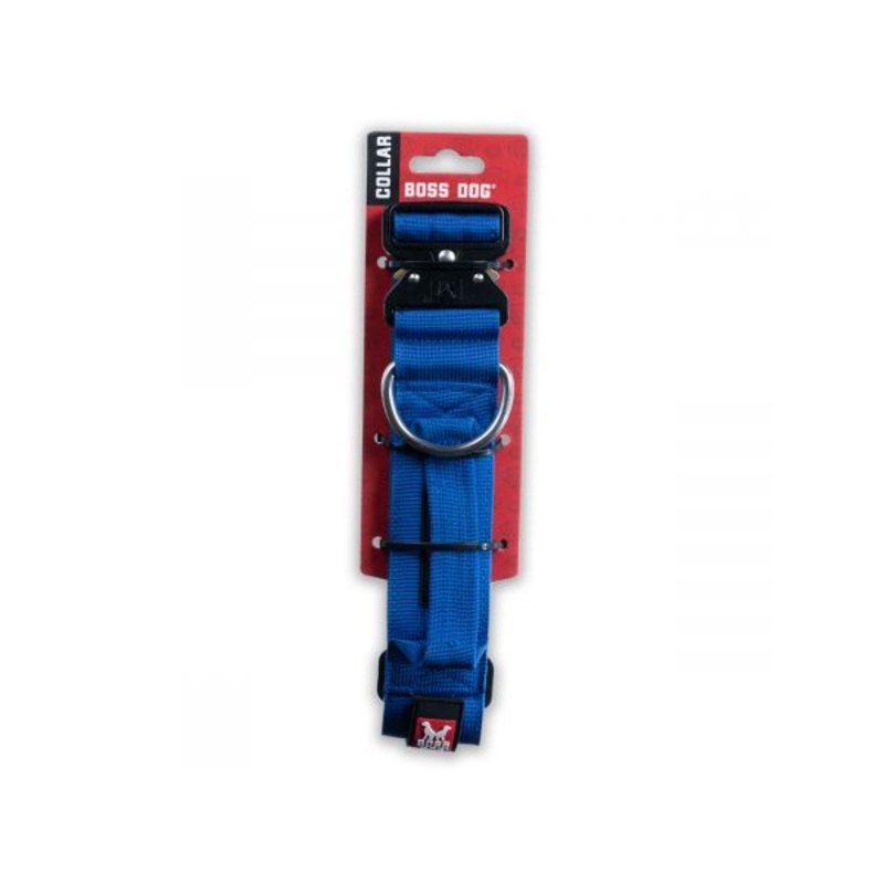 Boss Dog Tactical Collar 2" Wide 20"-28" XLarge Solid Blue