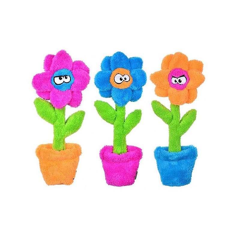 Cycle Dog Duraplush Unstuffed Potted Flowers Dog Toys