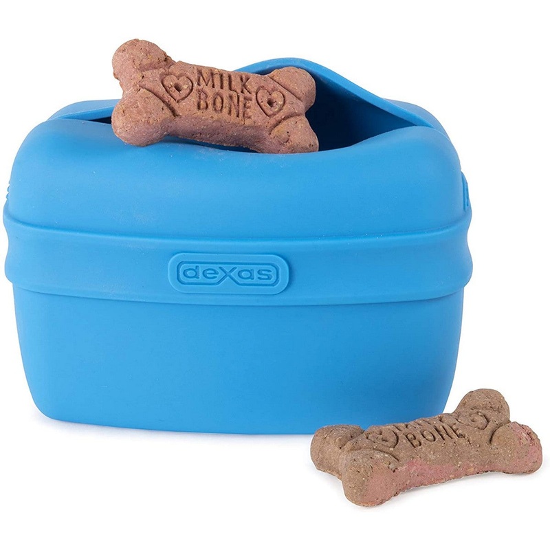 Dexas Pooch Pouch Flexible Dog Treat/Training Treat Clip Pouch Blue