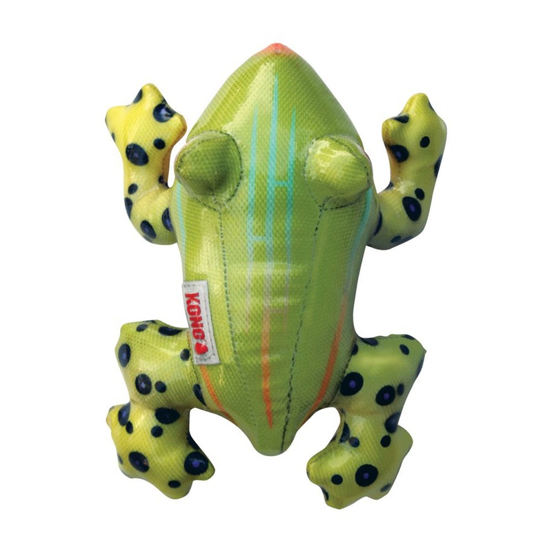KONG Shieldz Tropics Dog Toy Frog Green Medium