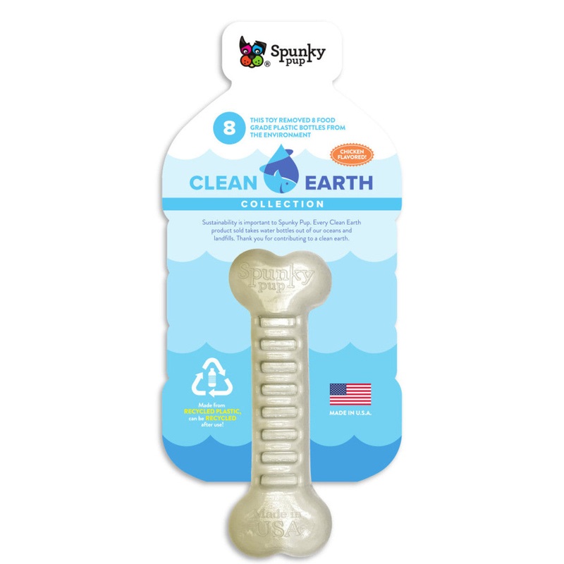 Spunky Pup Clean Earth Bone Dog Toy