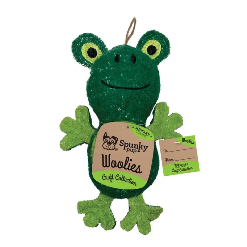 Spunky Pup Mini Woolies Frog Dog Toy