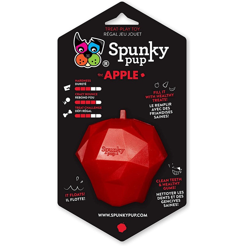 Spunky Pup Treat Holding Apple Dog Toy
