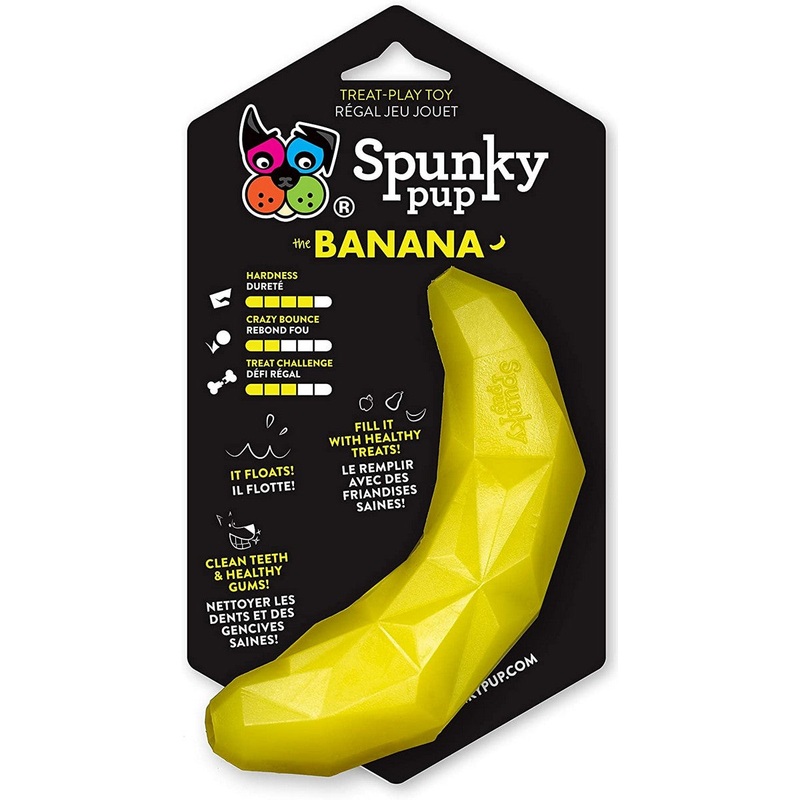 Spunky Pup Treat Holding Banana Play Toy