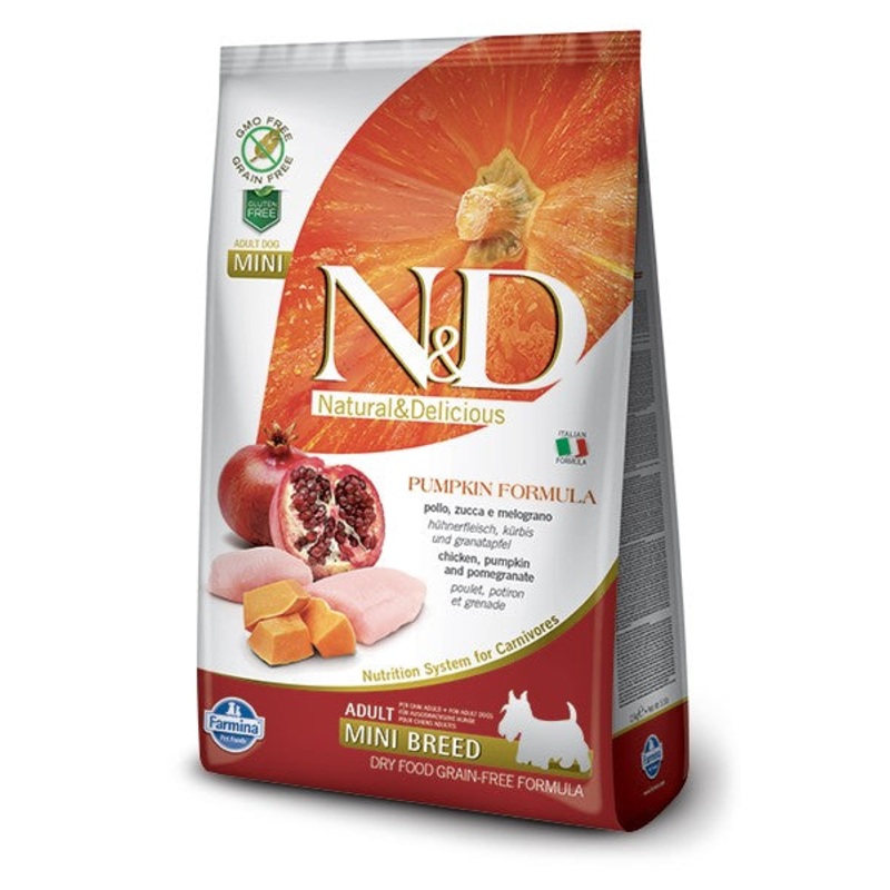 Farmina N&D Pumpkin Grain-Free Chicken & Pomegranate Adult Mini Dog Recipe 5.5lb