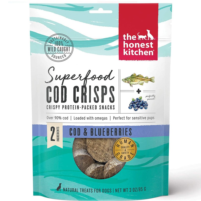 Honest Kitchen Superfood Cod Crisps Blueberry Dog Treats 3oz