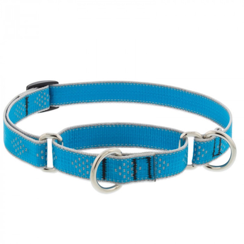 Lupine Dog Collar Martingale 3/4" Wide X 10"-14" Neck Size Blue Diamond